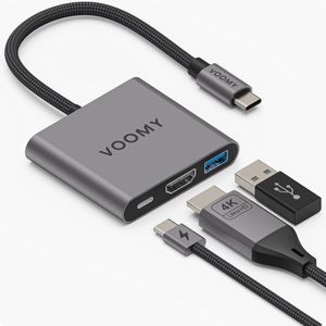 Voomy Connect H3 - 3 in 1 Hub - 4K HDMI - USB-C 100W