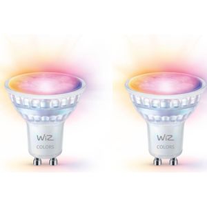 WiZ GU10 Ledlamp Tunable White & Color 60W Glas 2-Pack - Wit