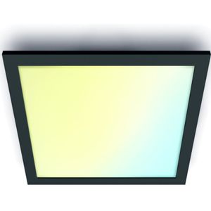 WiZ Plafondlamp Panel Vierkant Zwart - Slimme LED-Verlichting - Warm- tot Koelwit Licht - Geïntegreerd LED - 36W