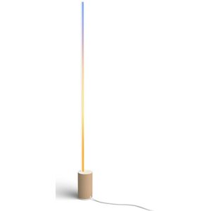 Philips Hue Gradient Signe Vloerlamp - Wit en Gekleurd Licht - Houtkleurig