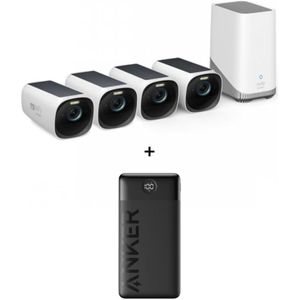 eufyCam 3 Kit - 4x Camera met Homebase 3 + Anker Powerbank 325