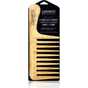 Giovanni Cosmetics - Bamboo - Extra Brede Tand - Haar-ontklittende Haarkam voor alle haartypes