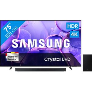 Samsung 75" Crystal UHD U8070F (2025) + Samsung HW-B750F Zwart