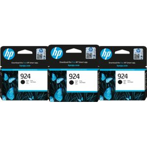HP - 924 - Inktcartridge - Zwart - Triple Pack