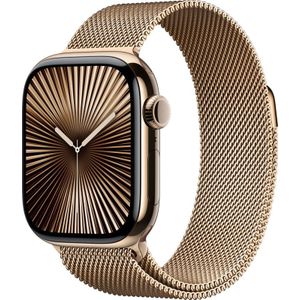 Apple Watch Series 10 4G 42mm Titanium Goud Milanese Band