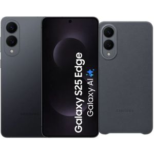Samsung Galaxy S25 Edge 512GB Zwart 5G + Samsung Kindsuit Back Cover Zwart