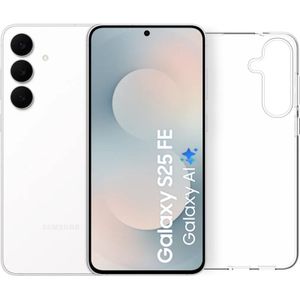 Samsung Galaxy S25 FE 128GB Wit 5G + BlueBuilt Back Cover Transparant
