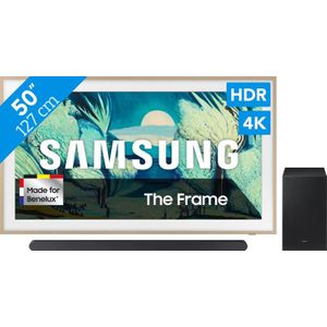 Samsung - The Frame LS03FA - 50 inch - 4K TV - Zwart + HW-S700D - Soundbar