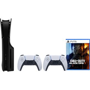 PlayStation 5 Slim Disc Edition + Black Ops 7 + Covers Zwart + Extra Controller Wit
