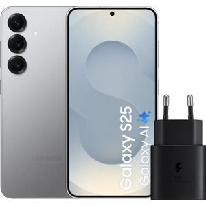 Samsung Galaxy S25 512GB Zilver 5G + Samsung Oplader 25 Watt Zwart