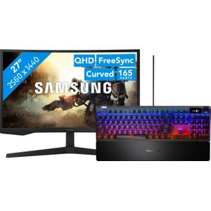 Samsung Odyssey G5 LS27CG552EUXEN + SteelSeries Apex Pro Gaming Toetsenbord QWERTY