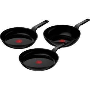 Tefal Renew Black Keramische Koekenpannenset 24 +  28 cm + Wokpan 28 cm