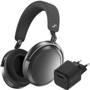 Sennheiser - Momentum 4 Wireless - Koptelefoon - Grijs - Inclusief BlueBuilt Quick Charge Oplader 18W