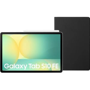 Samsung Galaxy Tab S10 FE 10,9 inch 256GB Wifi Zilver + BlueBuilt Book Case Zwart