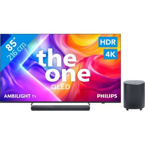 Philips Ambilight 85" PUS9000 QLED 4K (2025) + JBL Bar 500 M2 Zwart