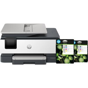 HP OfficeJet Pro 8124e + 2 zwarte + 2 kleuren cartridges
