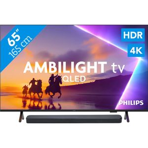 Philips Ambilight 65" PUS8500 QLED 4K (2025) + JBL Bar 300 M2 Zwart