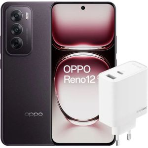 OPPO Reno12 256GB Zwart 5G + OPPO SuperVOOC Oplader 80W met 2 Poorten
