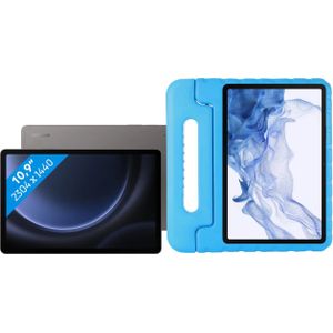 Samsung Galaxy Tab S9 FE 128GB Wifi Grijs + BlueBuilt Kids Cover Blauw