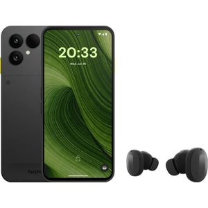 Fairphone 6 256GB Zwart 5G + Fairphone Fairbuds True Wireless Earbuds Zwart