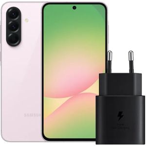 Samsung Galaxy A56 - 256GB - Roze - 5G - Inclusief Oplader 25 Watt Zwart