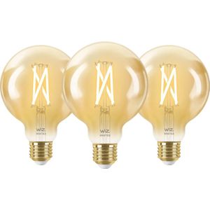 WiZ Smart Filament lamp Globe 3-pack - Warm tot Koelwit Licht - E27