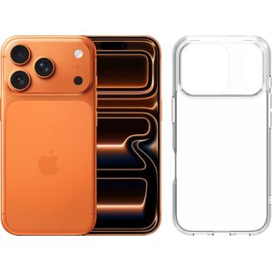 Apple iPhone 17 Pro 512GB Oranje + BlueBuilt Protective Back Cover Transparant