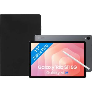 Samsung Galaxy Tab S11 11 inch 128GB Wifi en 5G Grijs + Book Case Zwart