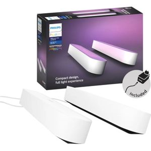 PhilipPhilips Hue Play lightbar - wit en gekleurd licht - wit - 2-pack - basis