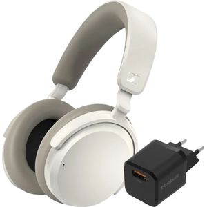 Sennheiser - Accentum Wireless - Koptelefoon - Wit - Inclusief BlueBuilt Quick Charge Oplader 18W Zwart
