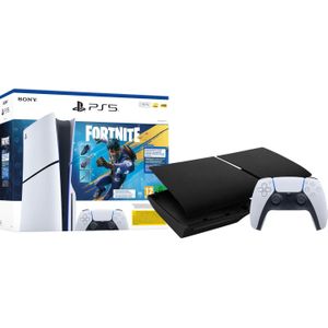 PlayStation 5 Slim Disc Edition Fortnite bundel + Covers Zwart + Extra Controller Wit