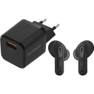 JBL Tune Beam 2 Zwart + BlueBuilt Quick Charge Oplader