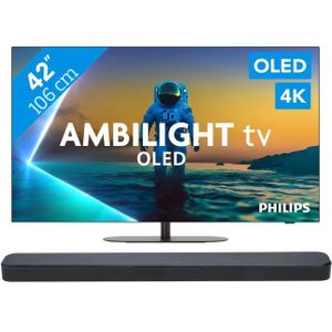 Philips Ambilight 42'' OLED810 4K (2025) + JBL Bar 300 M2 Zwart