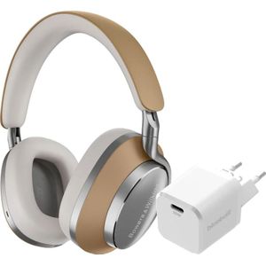 Bowers & Wilkins Px8 Bruin + BlueBuilt Power Delivery Oplader met Usb C Poort 20W Wit