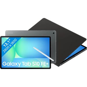 Samsung Galaxy Tab S10 FE Plus 13,1 inch 128GB Wifi en 5G Grijs + Book Case Zwart