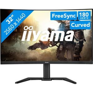 iiyama G-Master GCB3280QSU-B2 Red Eagle - 32 inch - QHD - VA - 180 Hz - in hoogte verstelbaar - Curved