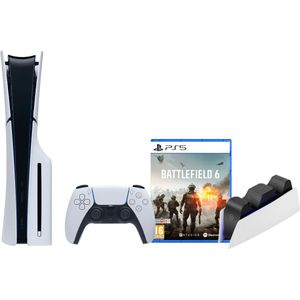 PlayStation 5 Slim Disc Edition - Gameconsole - 1 Terabyte - Inclusief Battlefield 6 en Oplaadstation