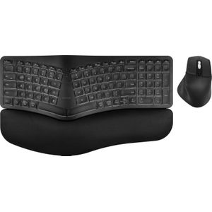 BlueBuilt Draadloos Ergonomisch Bluetooth Toetsenbord Pro QWERTY + Draadloze Muis