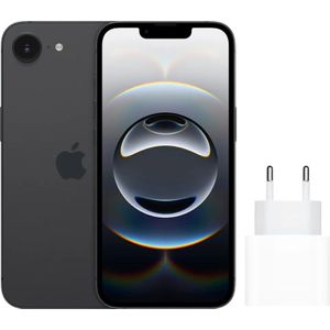Apple iPhone 16e 256GB Zwart + Apple Snellader