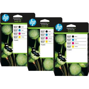 HP - 937 - Cartridge Combo Pack - 3 Stuks - Zwart en Kleur