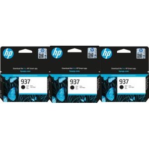 HP 937 Cartridge Zwart Triple Pack