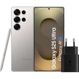 Samsung Galaxy S25 Ultra 1TB Grijs 5G + Samsung Oplader 25 Watt Zwart