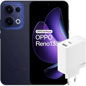 OPPO Reno13 256GB Blauw 5G + OPPO SuperVOOC Oplader 80W met 2 Poorten
