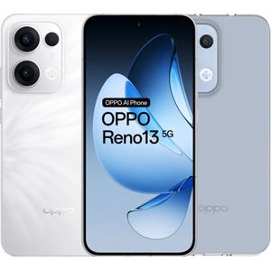 OPPO Reno13 256GB Wit 5G + Just in Case Back Cover Transparant