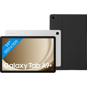 Samsung Galaxy Tab A9 Plus 11 inch 6GB/128GB Wifi Zilver + Book Case Zwart