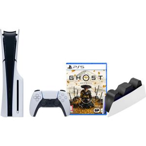 PlayStation 5 Slim Disc Edition - Gameconsole - 1 Terabyte - Inclusief Ghost of Yotei en Oplaadstation