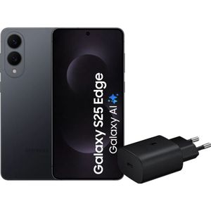 Samsung Galaxy S25 Edge - Smartphone - Zwart - 256GB - 5G - Inclusief Oplader 25 Watt