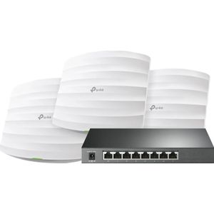 TP-Link - Omada EAP245 - Access Points - Set van 3 - Inclusief TL-SG2008P Switch