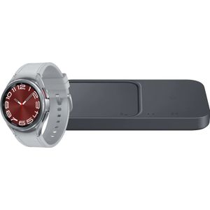 Samsung Galaxy Watch 6 Classic Zilver 43mm + Samsung Duo Draadloze Oplader