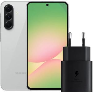 Samsung Galaxy A56 128GB Grijs 5G + Samsung Oplader 25 Watt Zwart